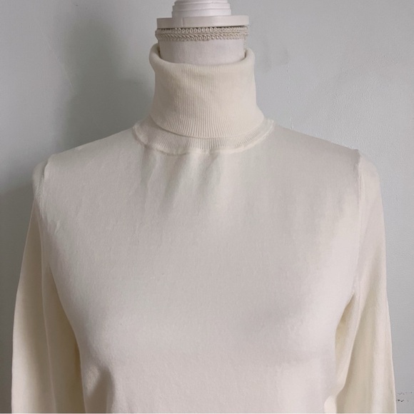 Talbots • Ivory Cream Lightweight Turtleneck Blouse - Picture 2 of 4